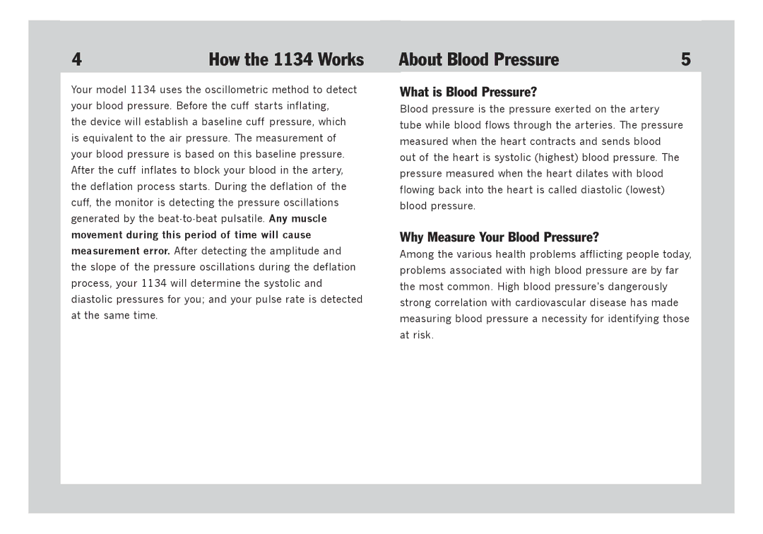 Lumiscope How the 1134 Works, About Blood Pressure, What is Blood Pressure?, Why Measure Your Blood Pressure? 