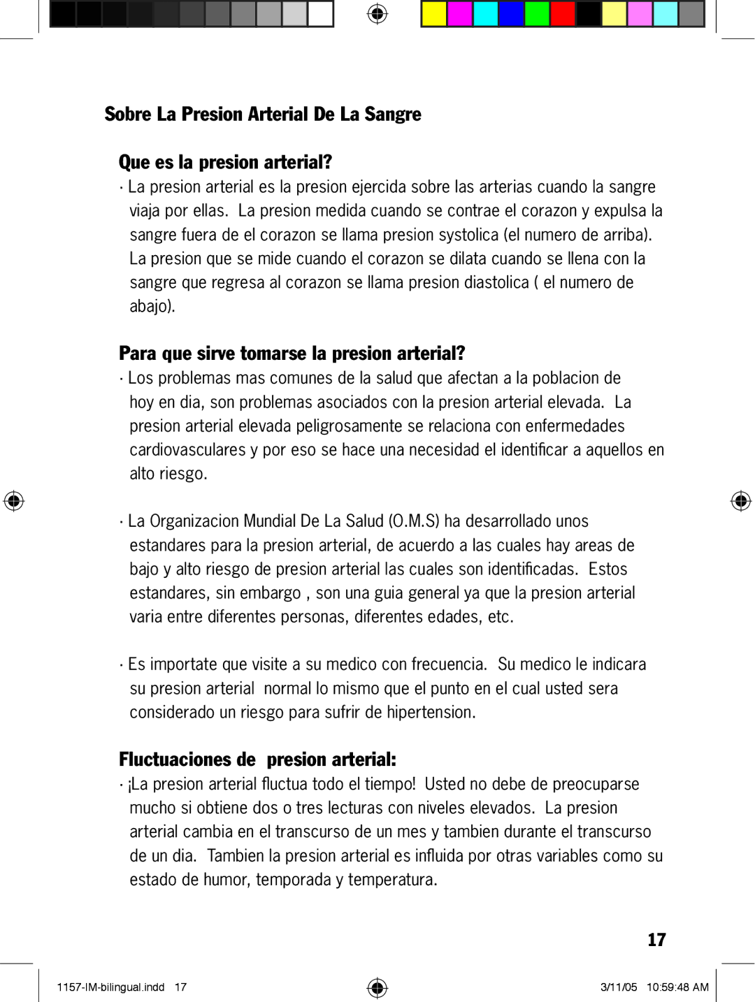 Lumiscope 1157 manual Para que sirve tomarse la presion arterial?, Fluctuaciones de presion arterial 