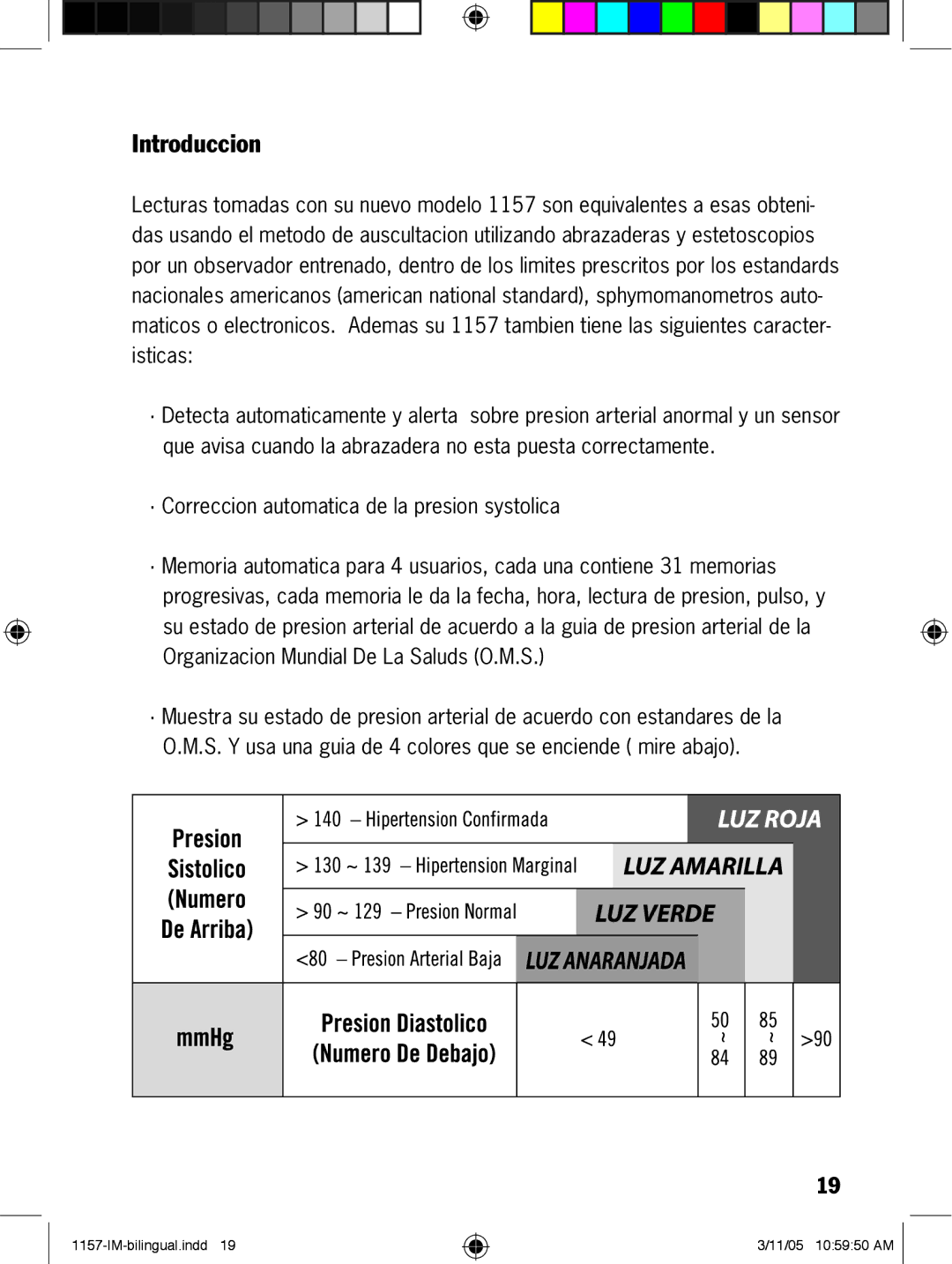 Lumiscope 1157 manual Introduccion 