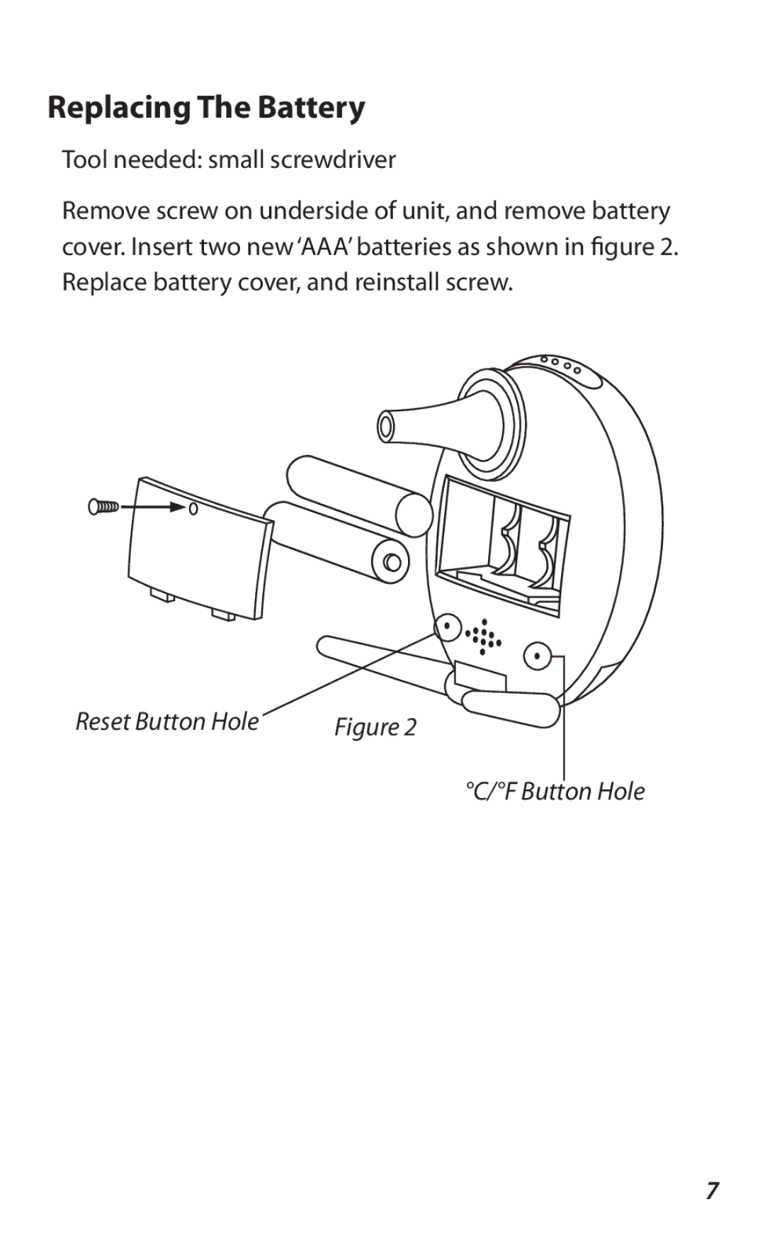 Lumiscope 2216 instruction manual Replacing The Battery, Tool needed small screwdriver 