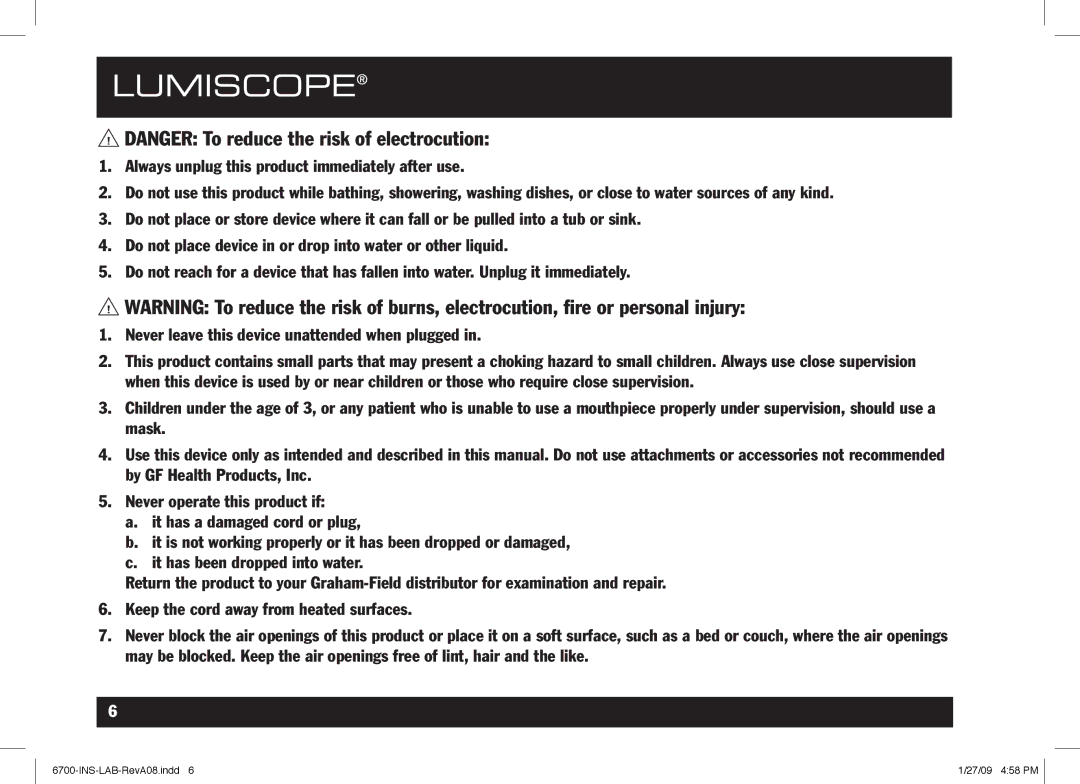 Lumiscope 6700 user manual INS-LAB-RevA08.indd 27/09 458 PM 