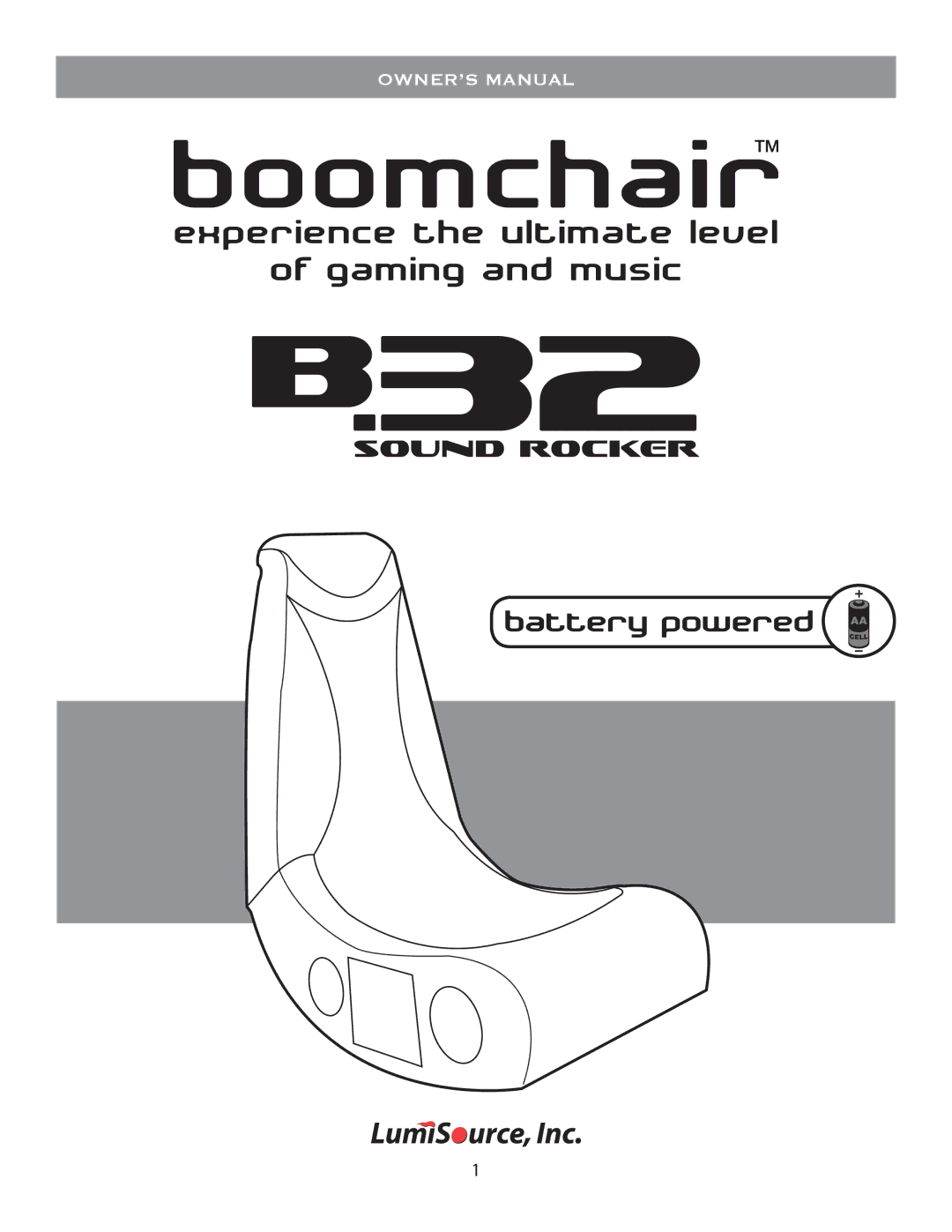 LumiSource BOOMCHAIRTM, B.32 owner manual 