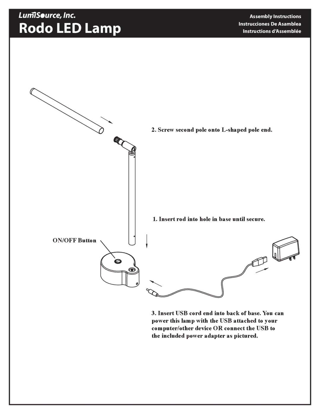 LumiSource Indoor Furnishings manual Rodo LED Lamp 