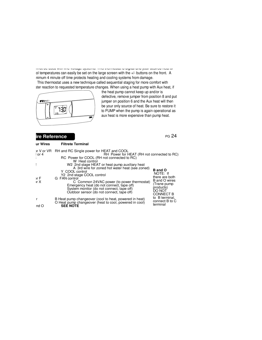 Lux Products warranty 3M-22 Features, Wire Reference 