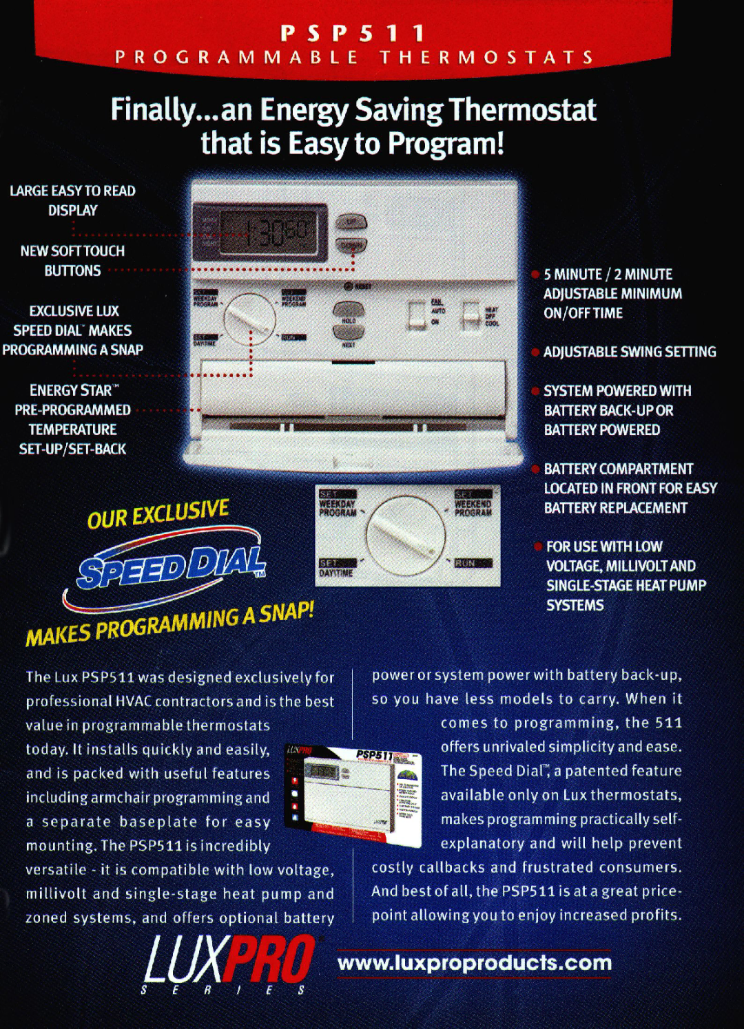 Lux Products PSP511 manual 