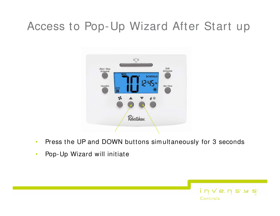 Lux Products RS4000, RS600, RS5000 manual Access to Pop-Up Wizard After Start up 