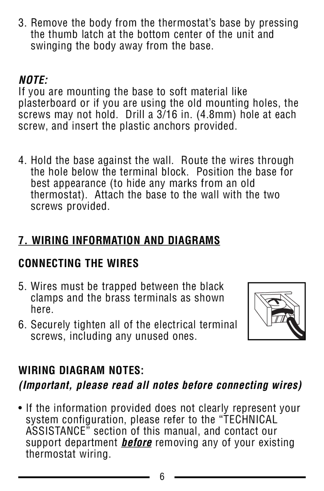 Lux Products TX9100E warranty Wiring Information and Diagrams Connecting the Wires, Wiring Diagram Notes 