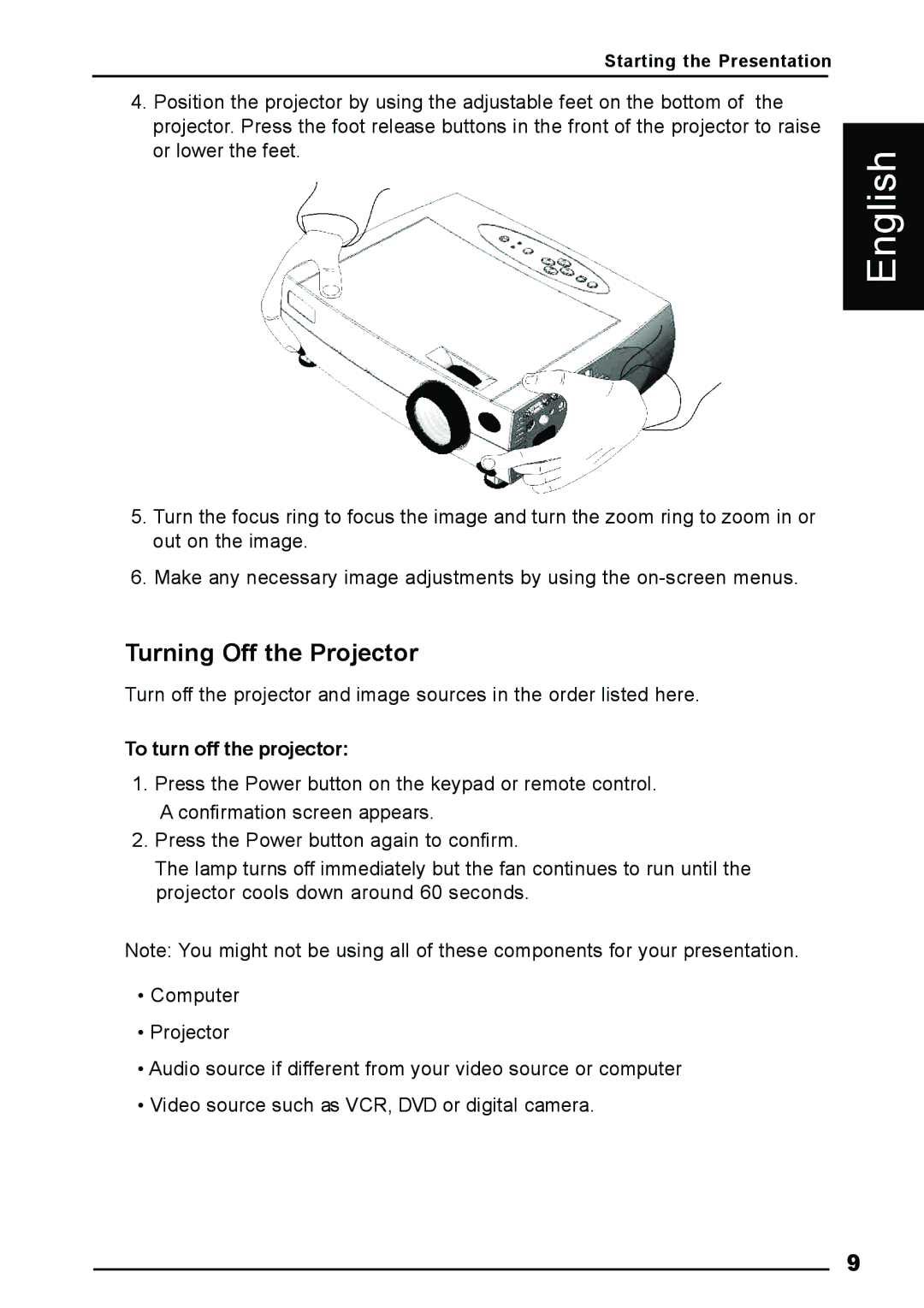 Luxeon AV-X2Plus manual Turning Off the Projector, To turn off the projector 