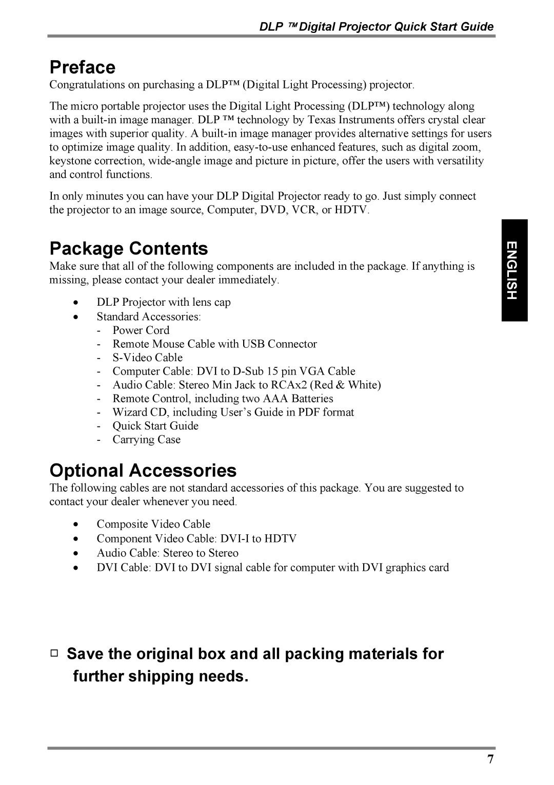 Luxeon D315M manual Preface, Package Contents, Optional Accessories 