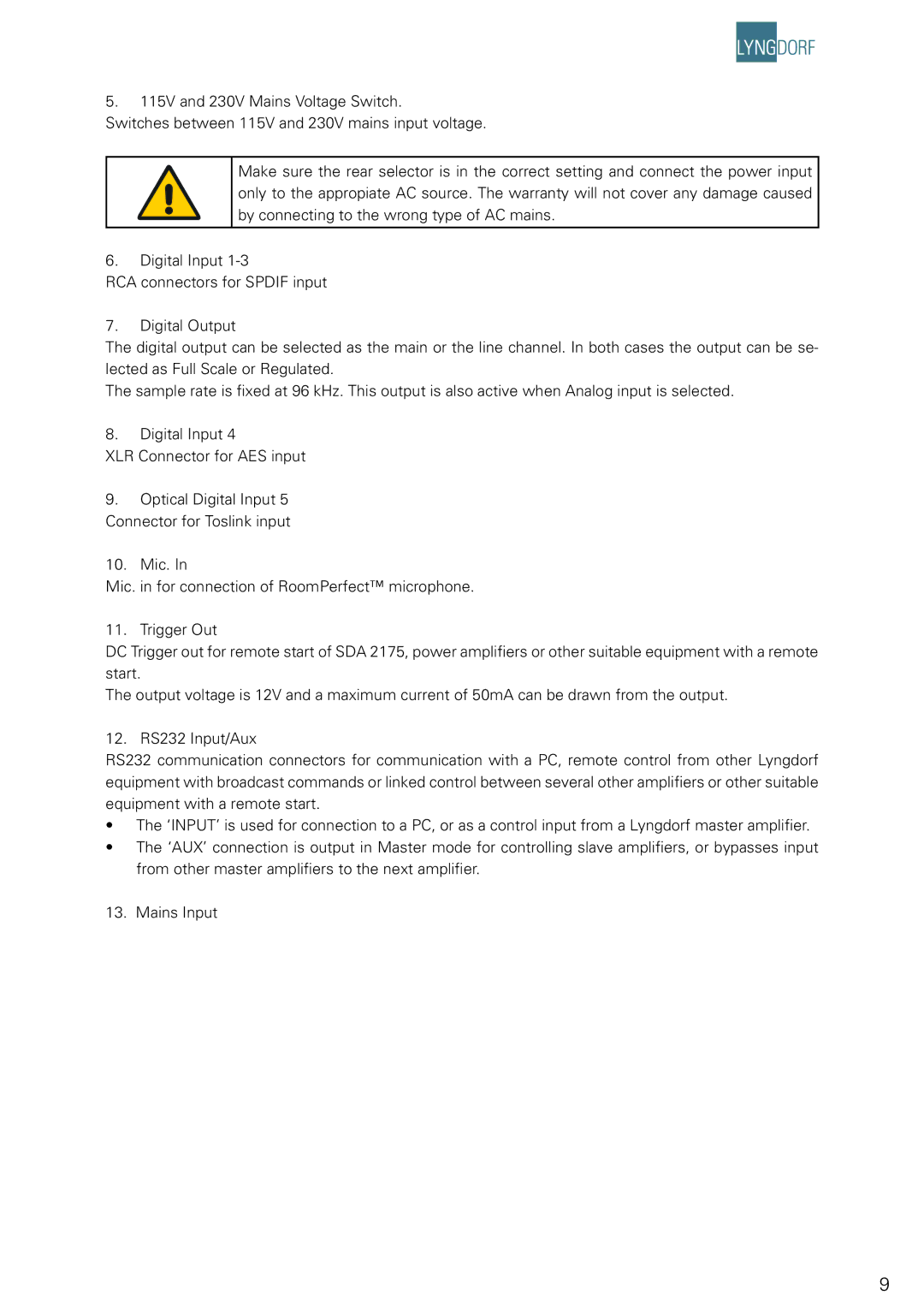 Lyngdorf Audio DPA-1 owner manual 