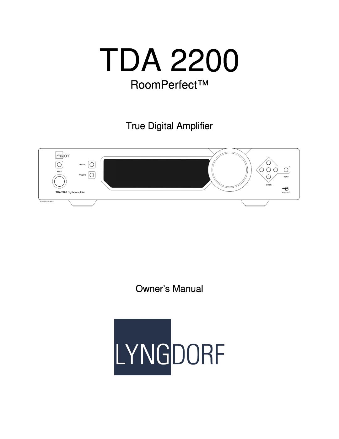 Lyngdorf Audio TDA 2200 owner manual RoomPerfect 