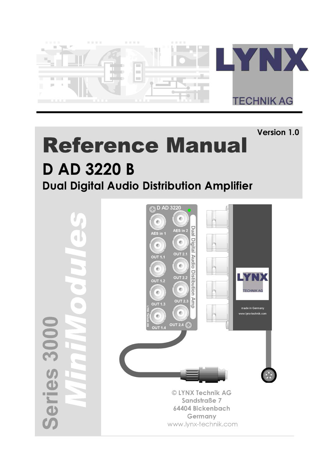 Lynx D AD 3220 B manual MiniModules 