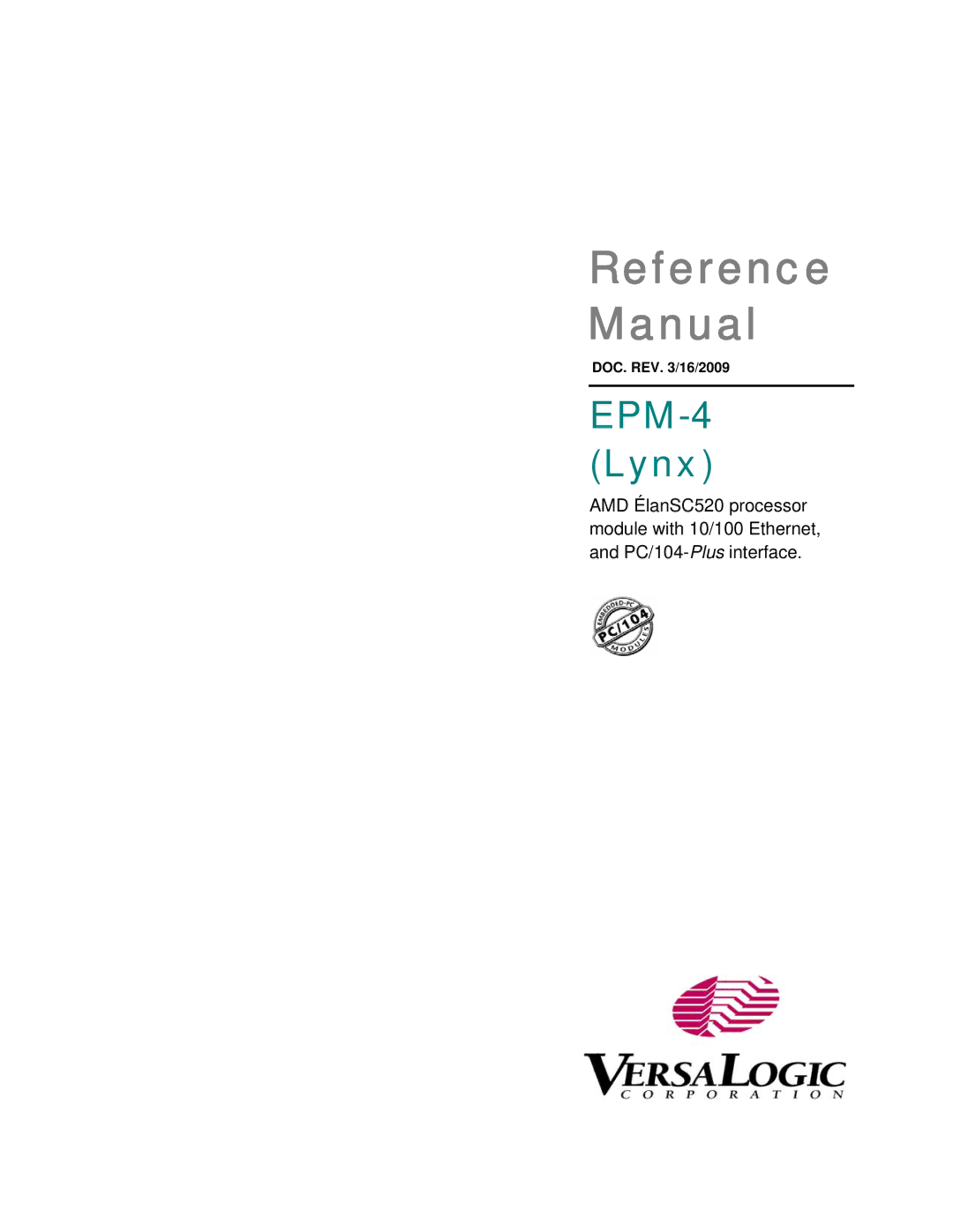 Lynx EPM-4 manual Reference Manual 