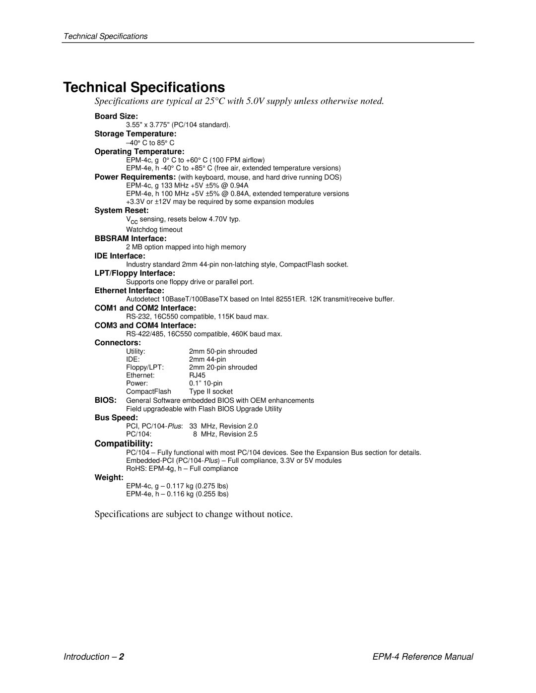 Lynx EPM-4 manual Technical Specifications, Compatibility 