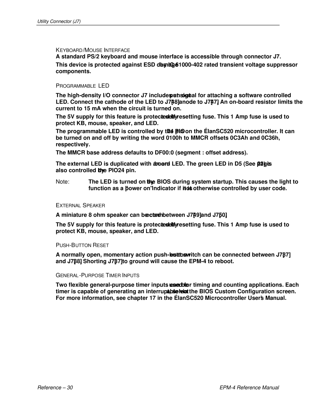 Lynx EPM-4 manual KEYBOARD/MOUSE Interface 