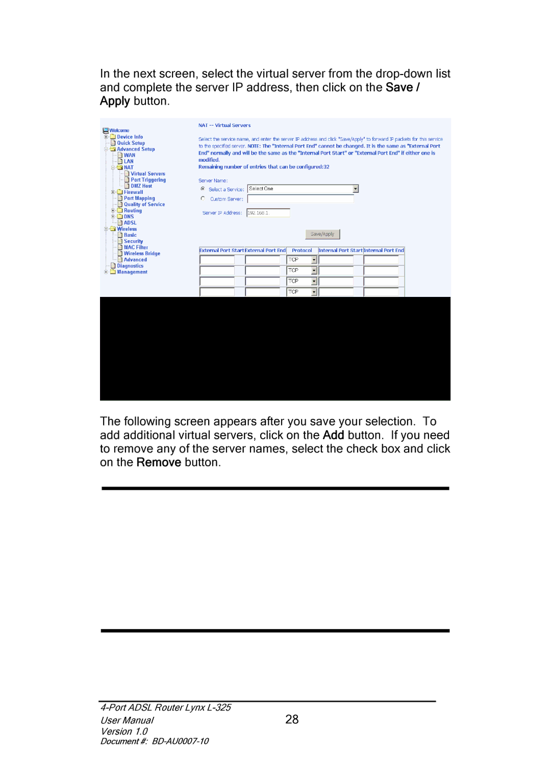 Lynx user manual Port Adsl Router Lynx L-325 Version 