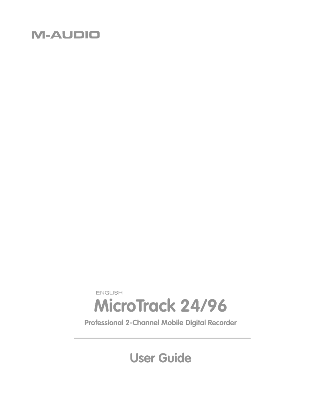 M-Audio manual MicroTrack 24/96 