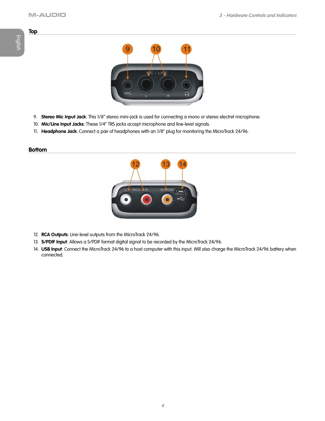 M-Audio 24/96 manual Top, Bottom 