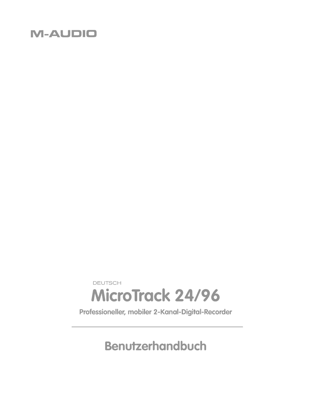 M-Audio manual MicroTrack 24/96 