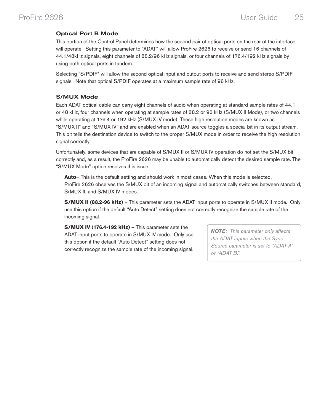 M-Audio 2626 manual ProFire User Guide 