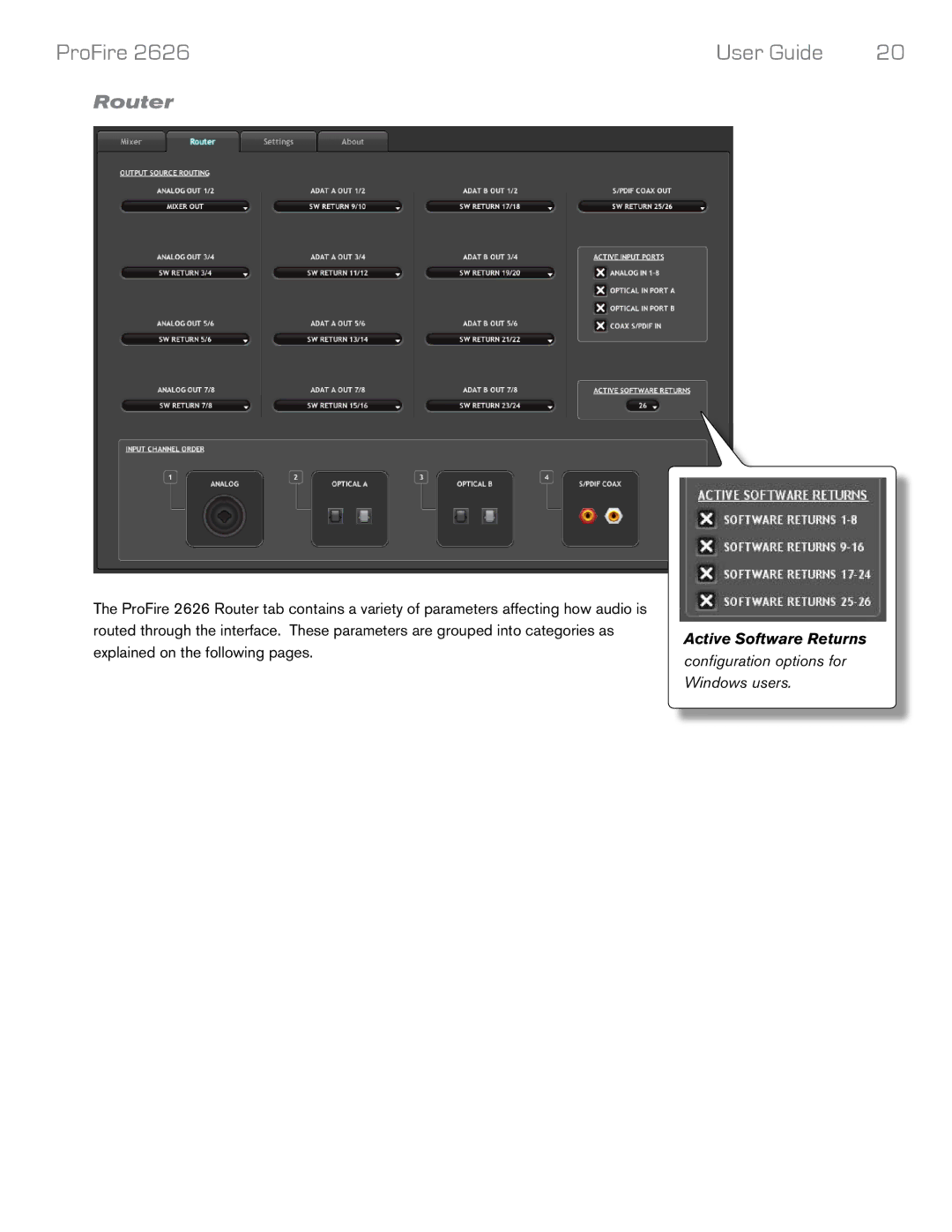 M-Audio 2626 manual Router 