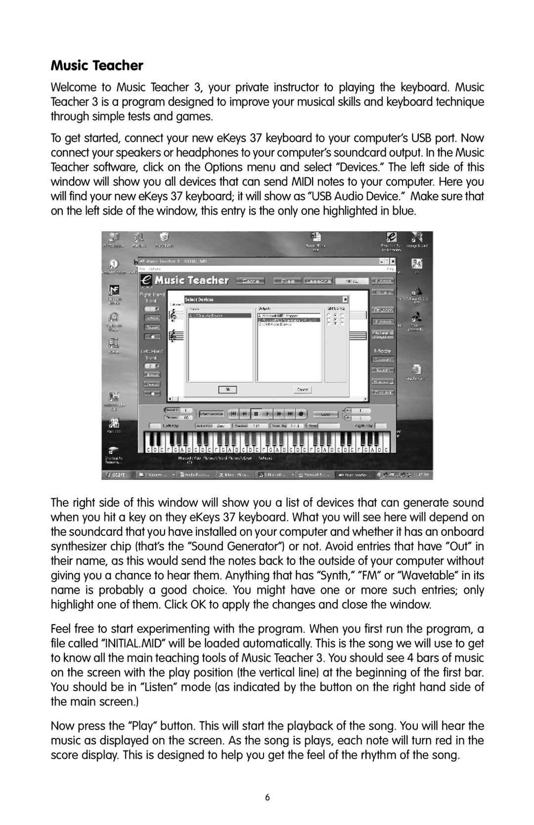 M-Audio 37 quick start Music Teacher 