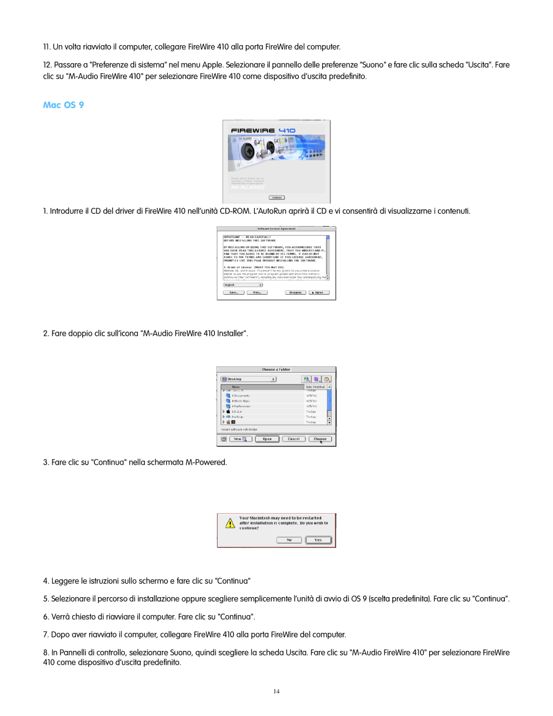 M-Audio 410 manual Mac OS 