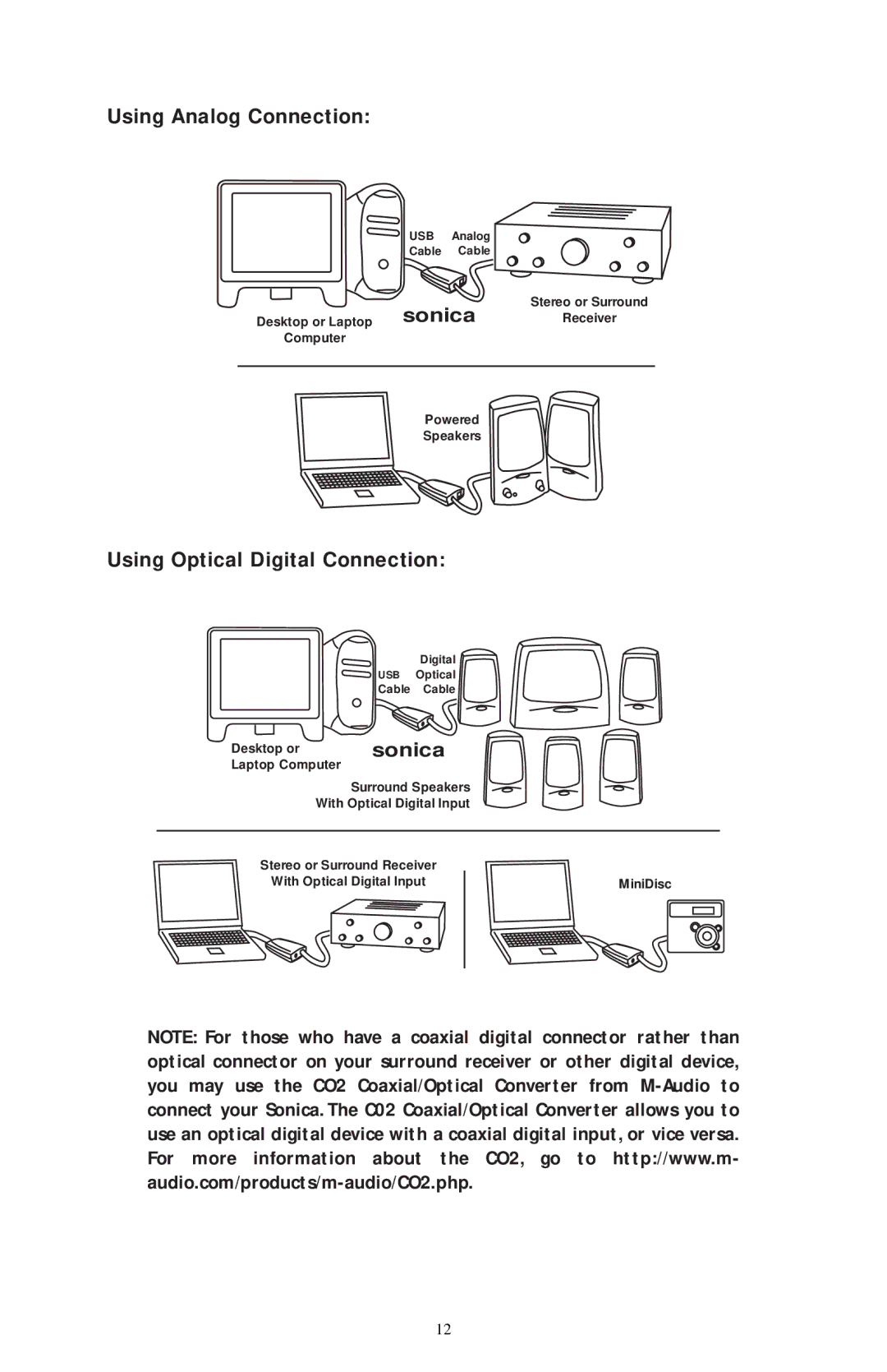 M-Audio 4230/MRP, 4219/MRP, 4220/MRP, 4215/MRP warranty Using Analog Connection 