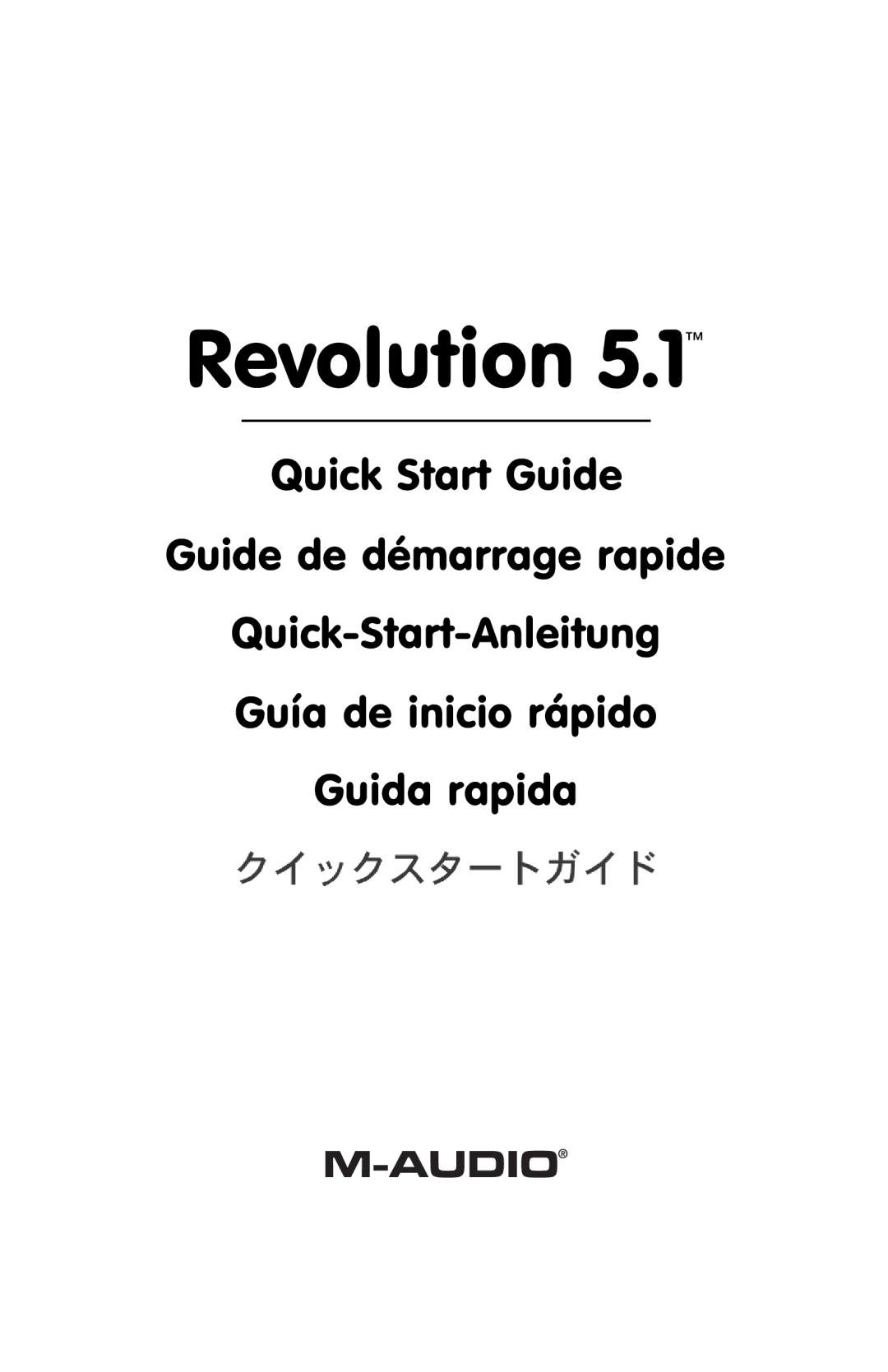 M-Audio 5.1 quick start Revolution 