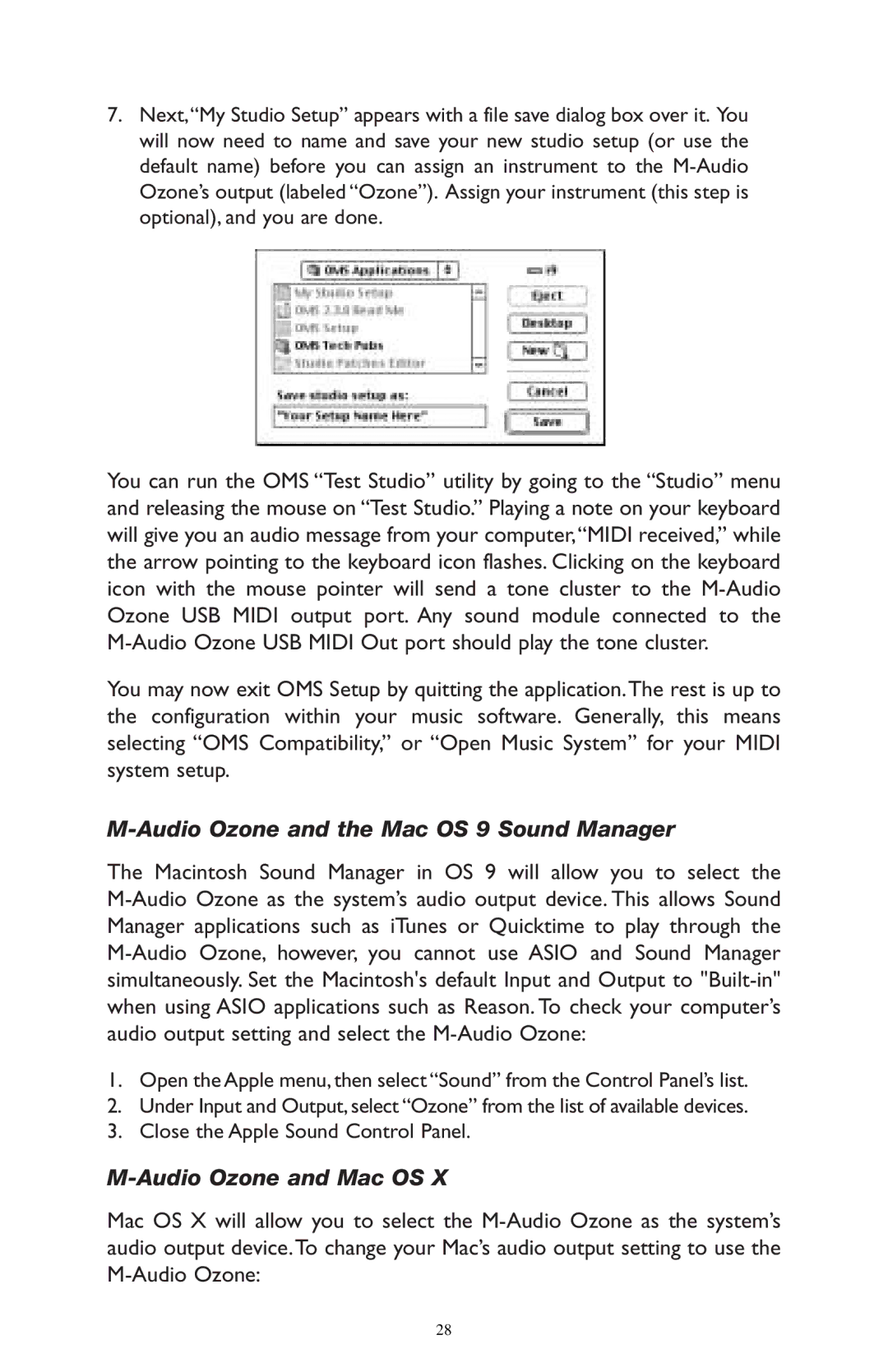 M-Audio 52803 warranty Audio Ozone and the Mac OS 9 Sound Manager, Audio Ozone and Mac OS 