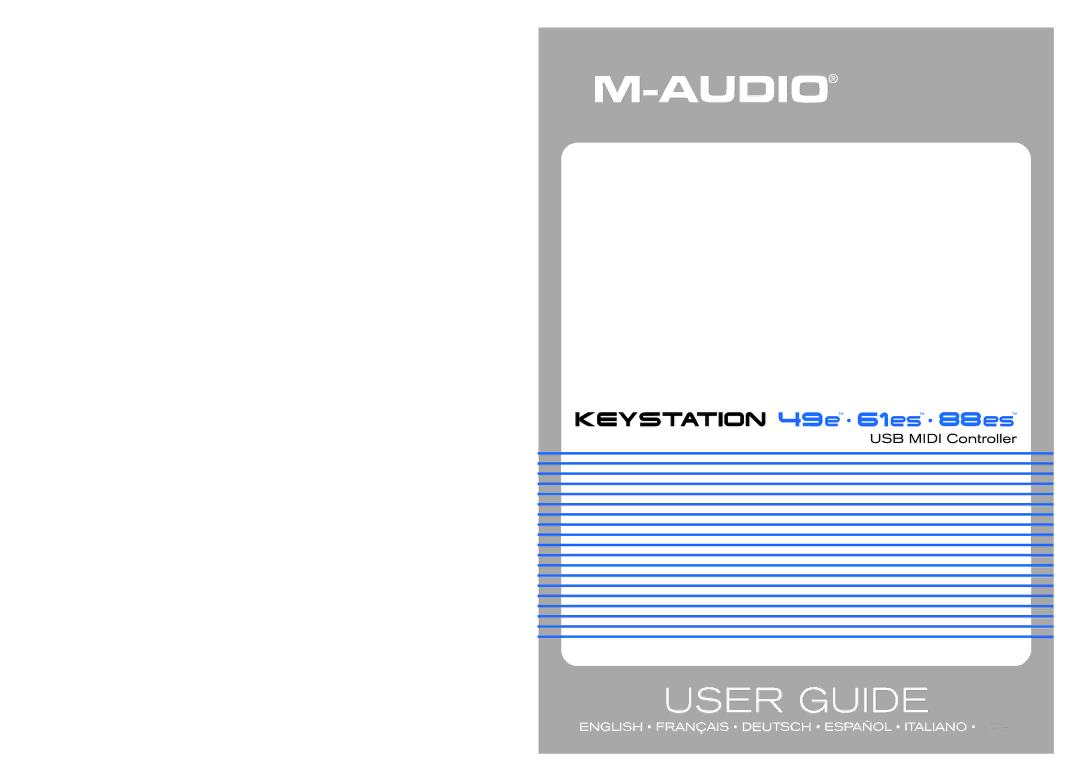 M-Audio 88es, 61es, 49e manual 