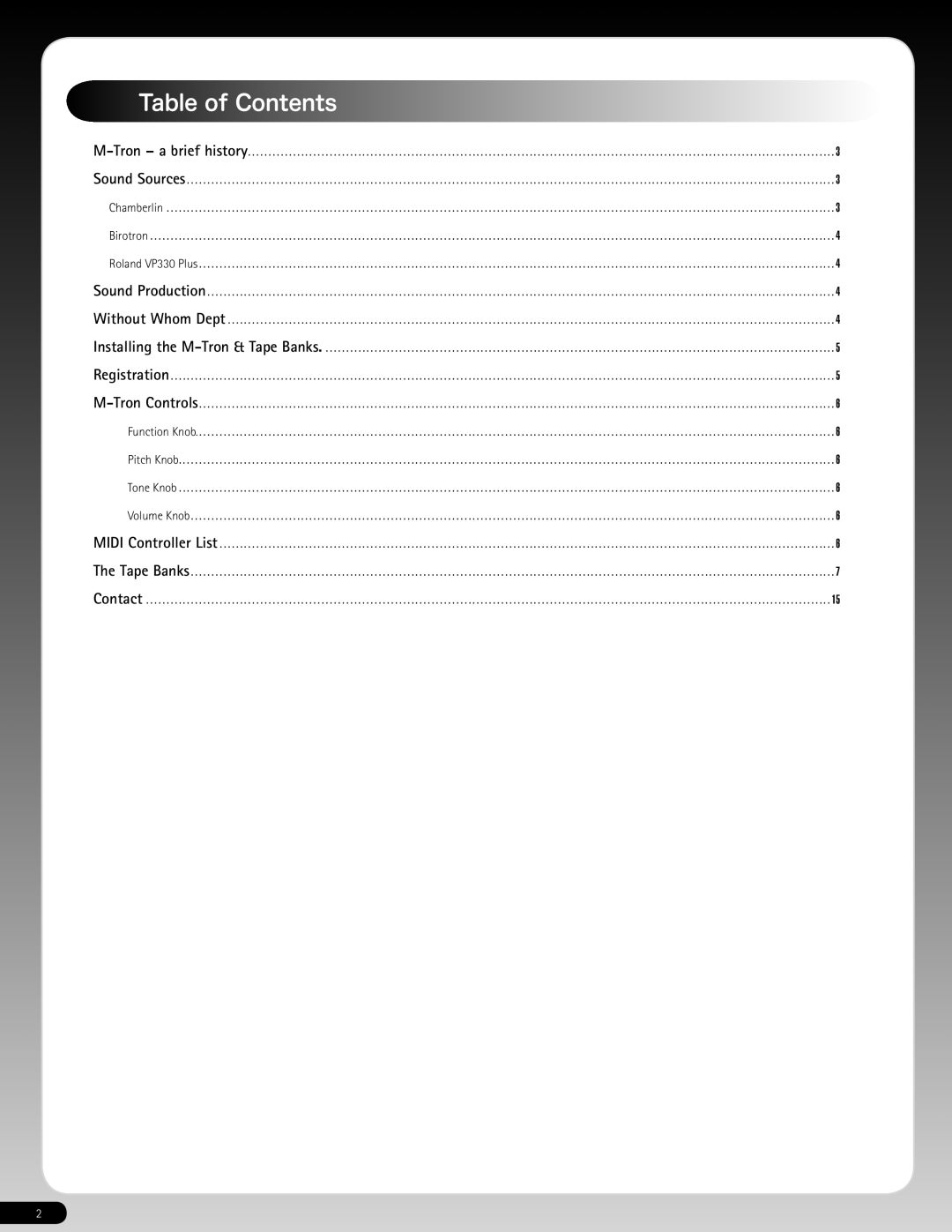 M-Audio 640-118 manual Table of Contents 