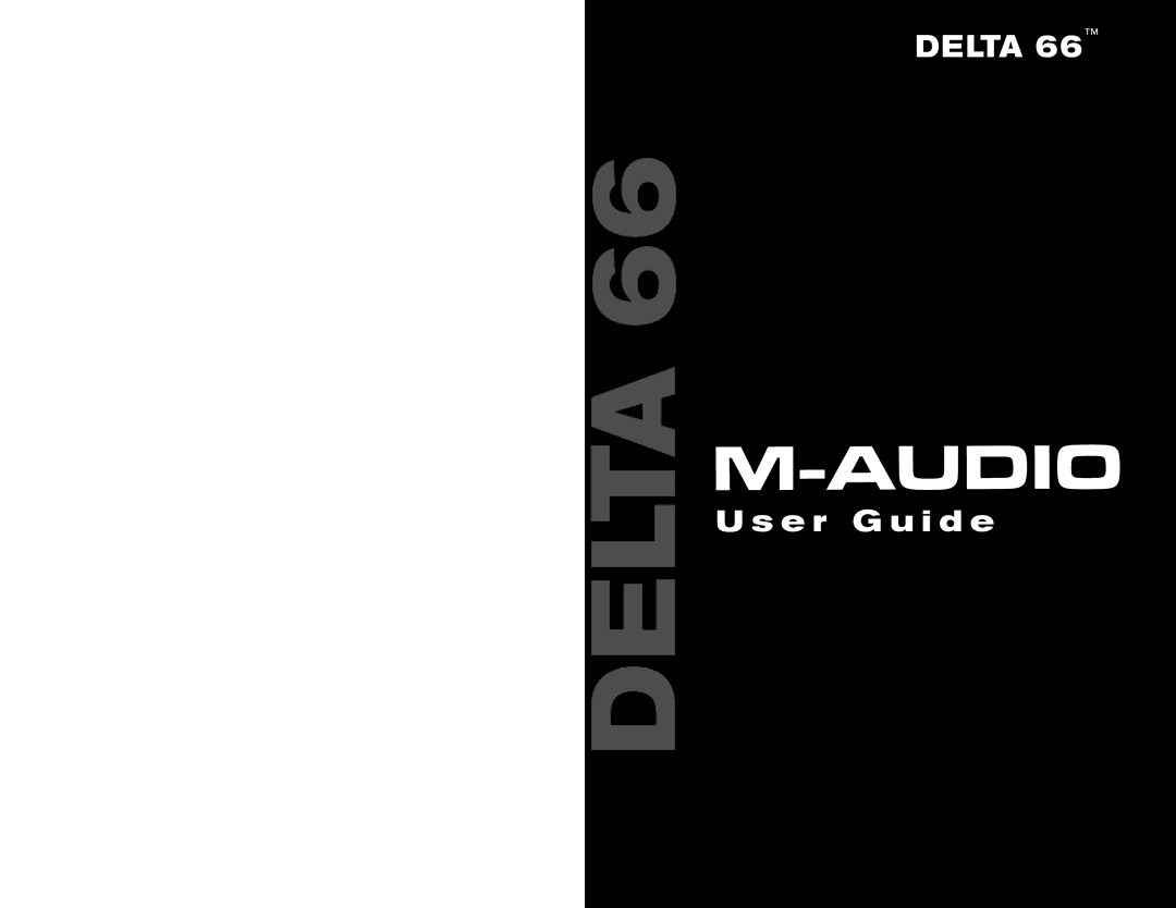 M-Audio 66 manual Delta 