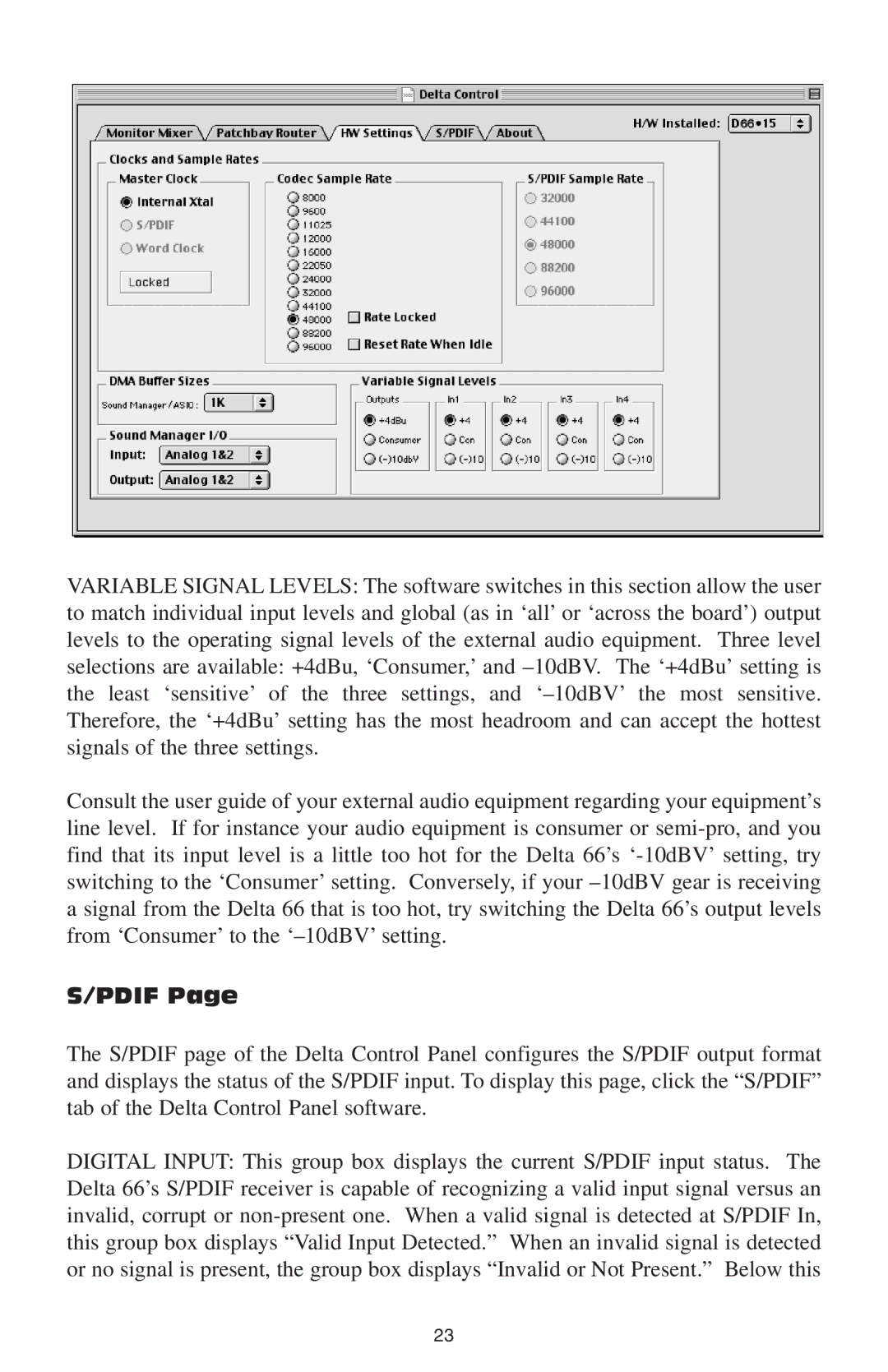 M-Audio 66 manual Pdif 