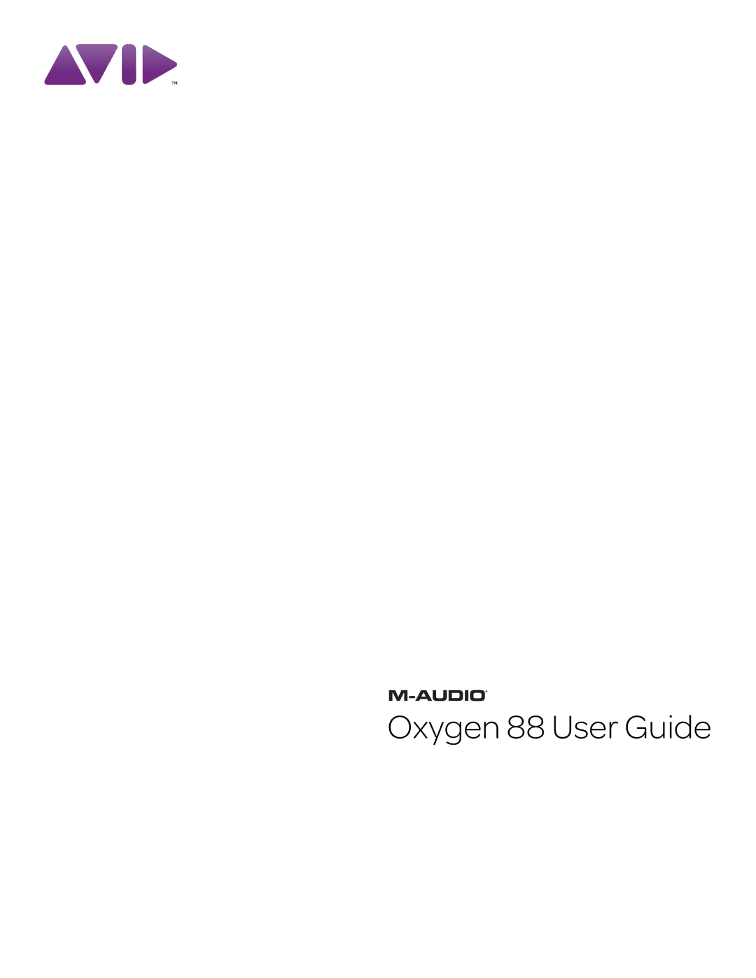 M-Audio manual Oxygen 88 User Guide 