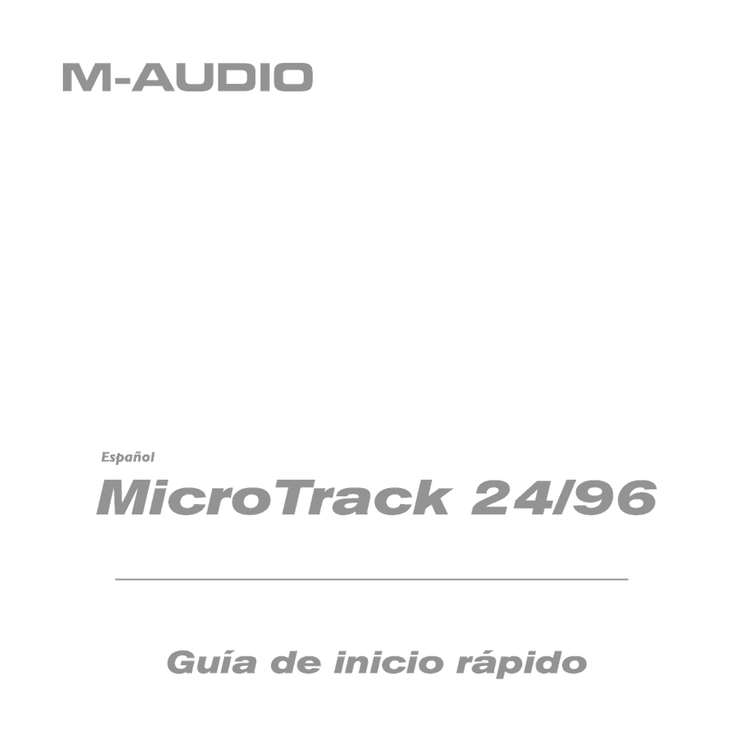 M-Audio manual MicroTrack 24/96 