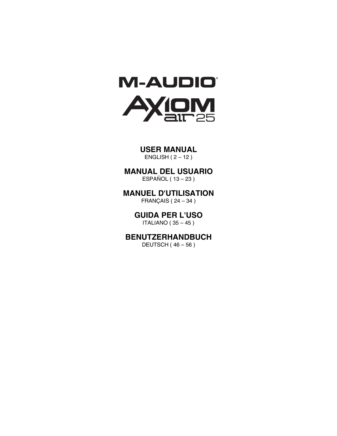 M-Audio AIR 25 user manual Manual DEL Usuario 