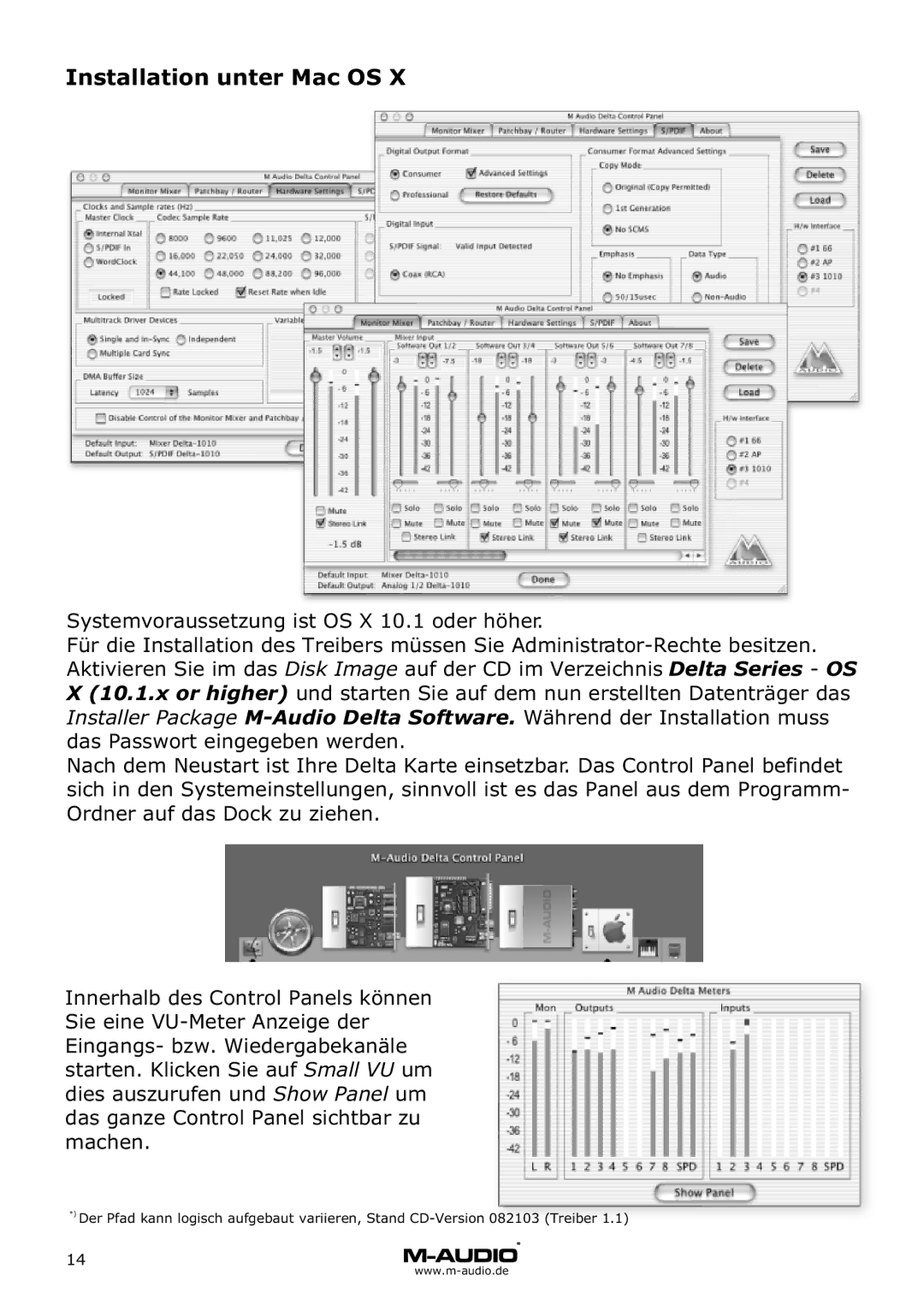 M-Audio Audiophile 2496 manual Installation unter Mac OS 