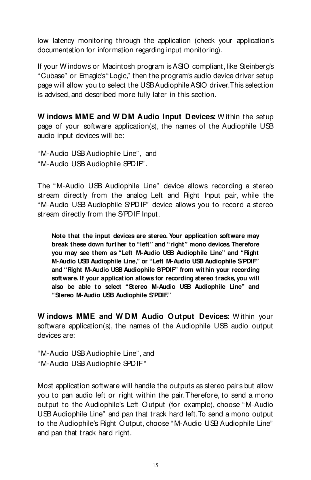 M-Audio Audiophile owner manual 