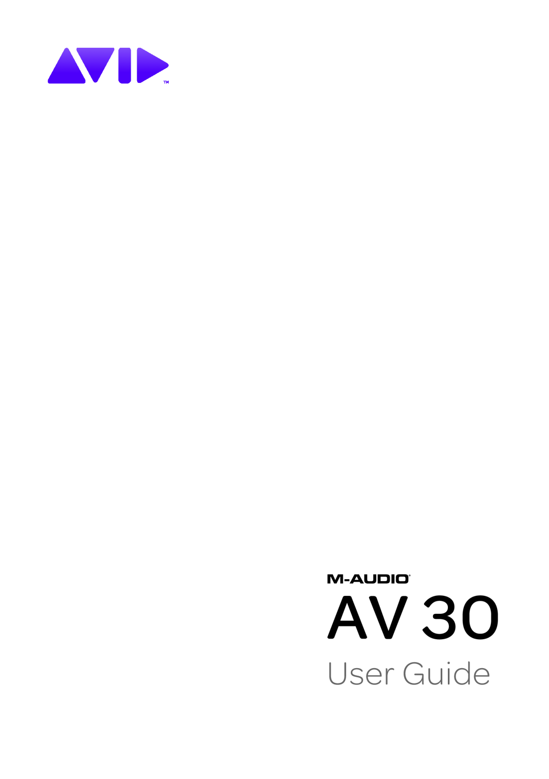 M-Audio AV 30 manual AV30, StudiophileTM, User Guide, English, Professional Reference Speaker System 