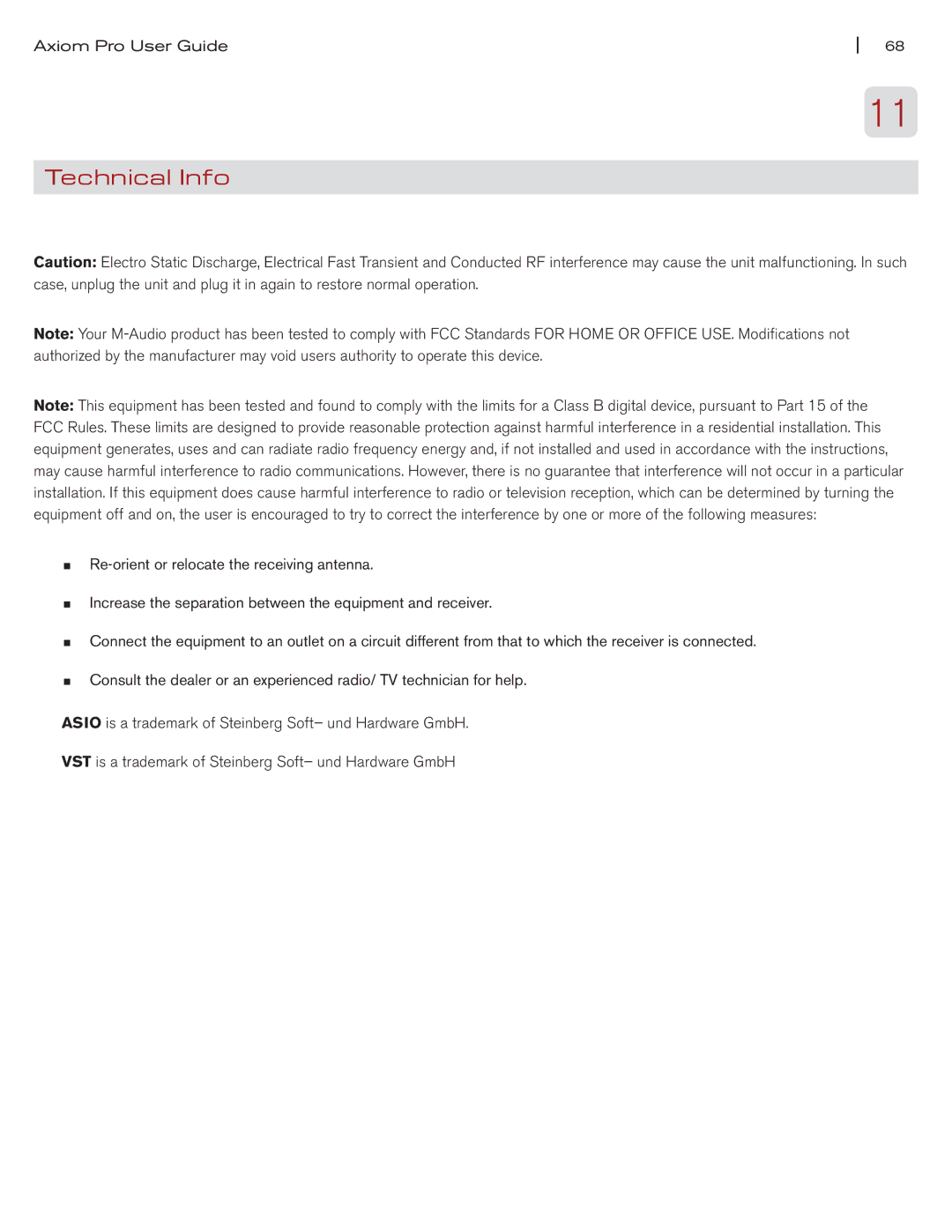 M-Audio Axiom Pro manual Technical Info 