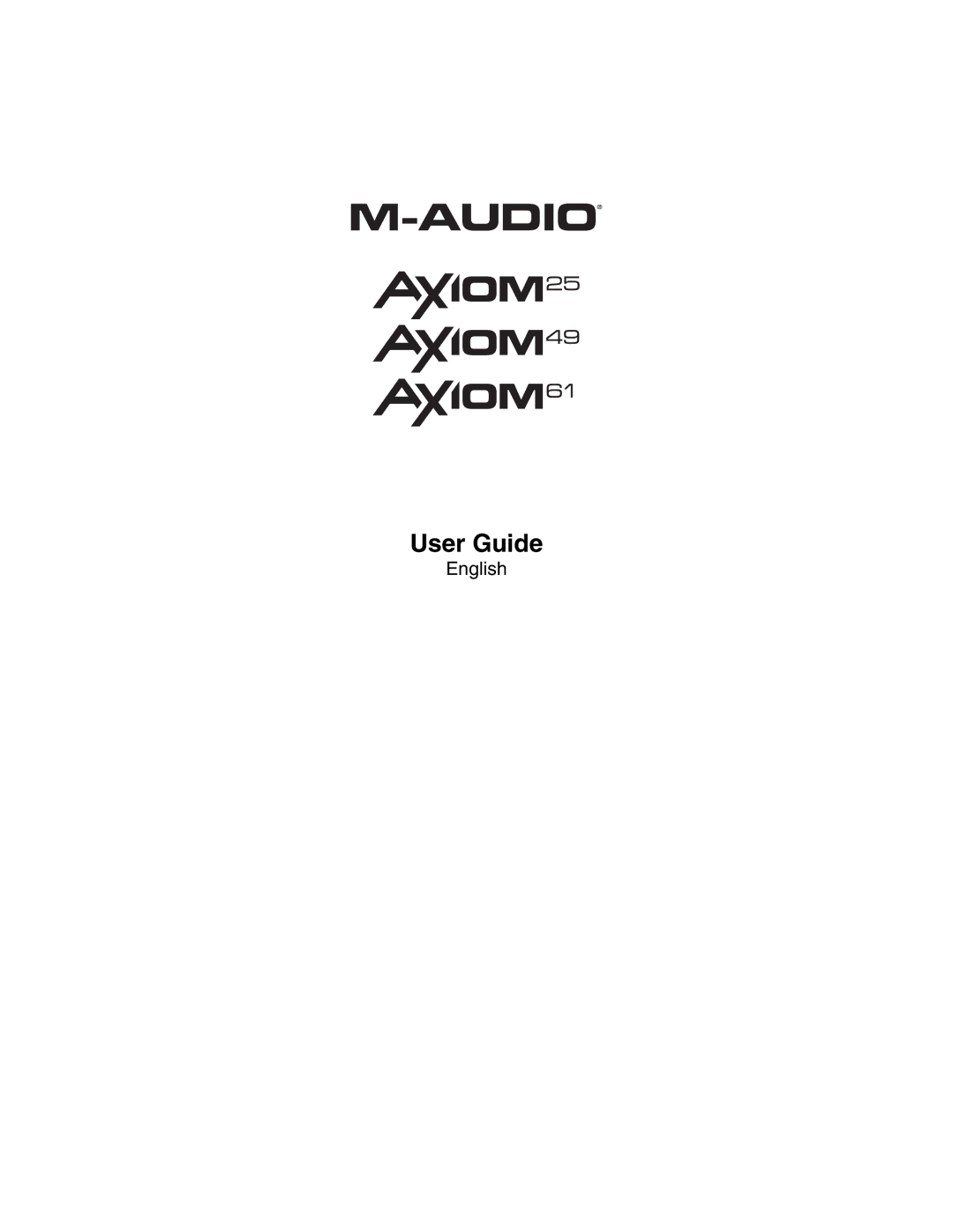 M-Audio AXIOM25, AXIOM49 manual User Guide 