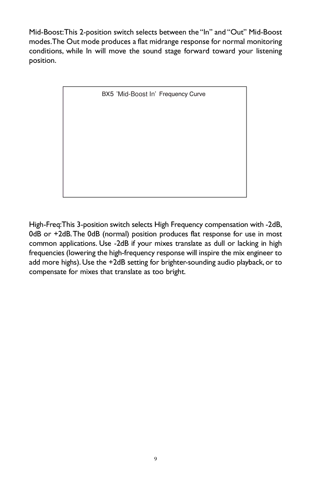 M-Audio BX5 user manual Mid-Boost 