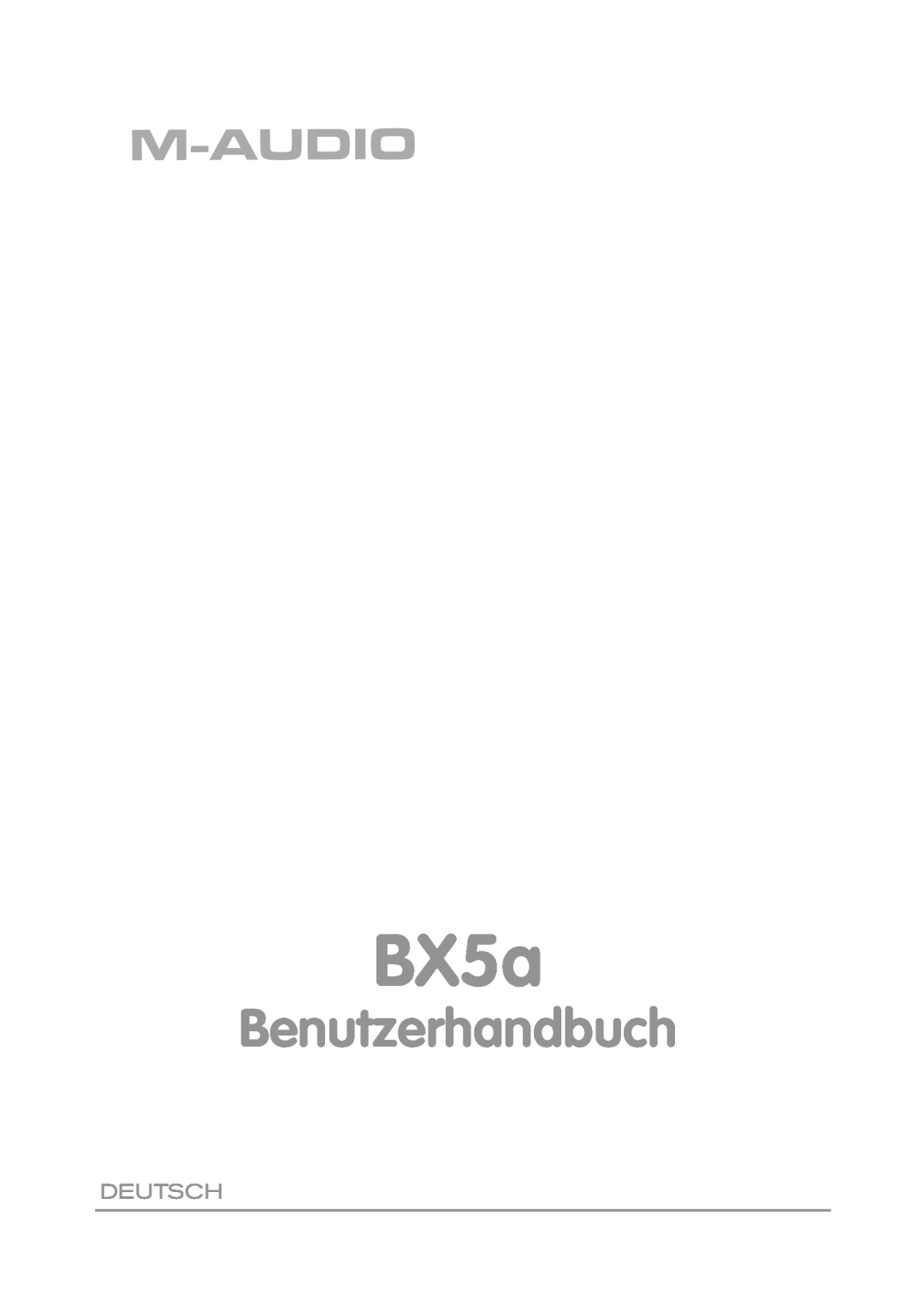 M-Audio BX5a manual Benutzerhandbuch 