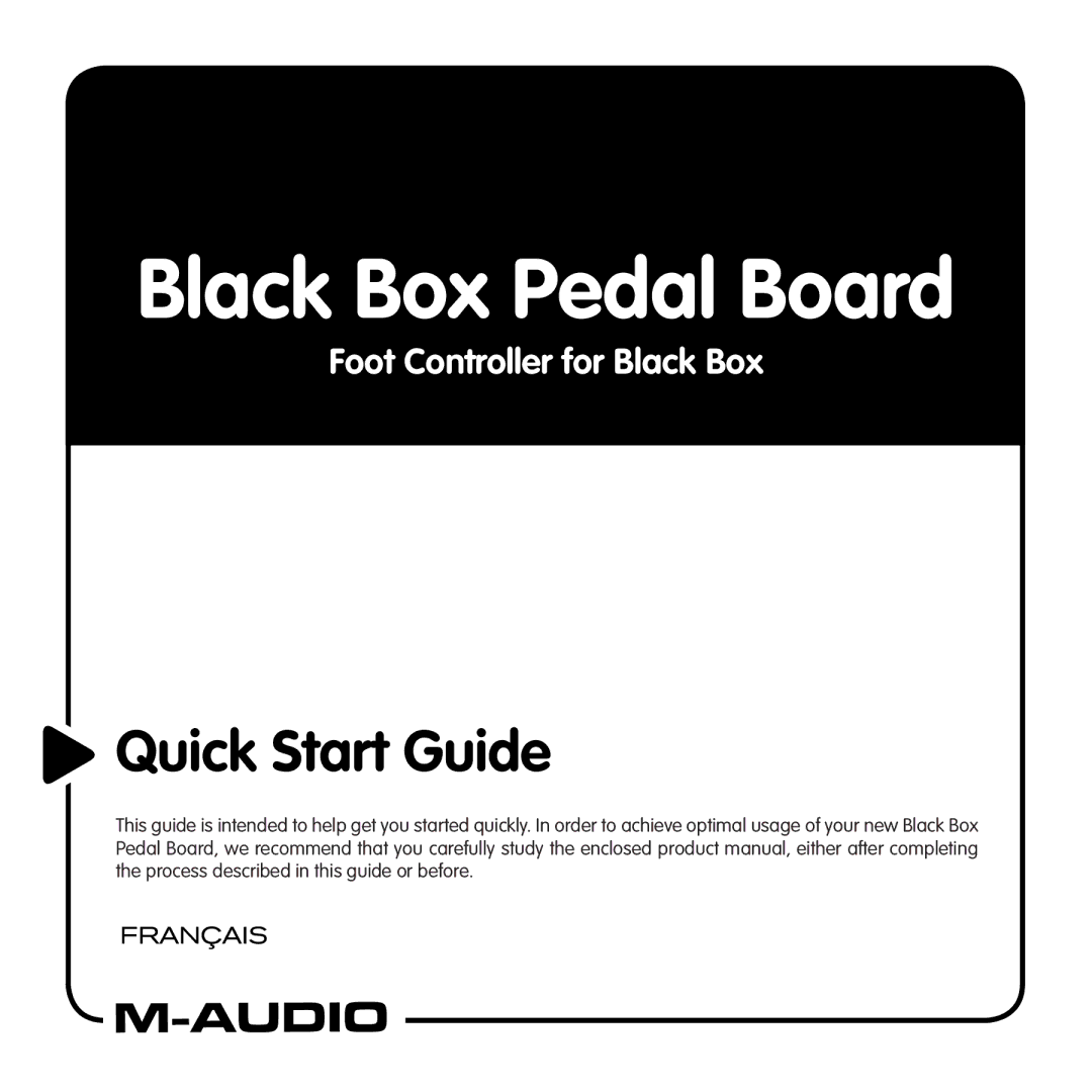 M-Audio Cable Box quick start Black Box Pedal Board 