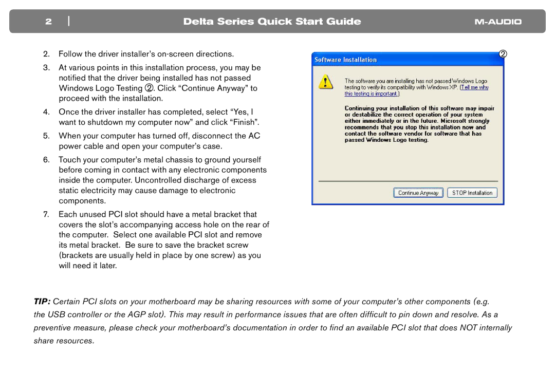 M-Audio Computer Hardware quick start Delta Series Quick Start Guide 