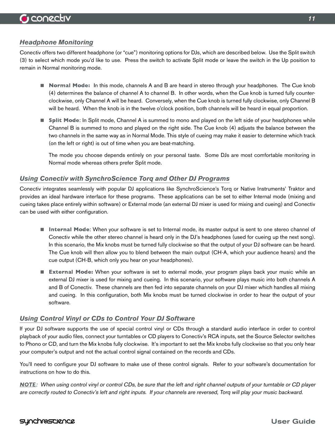 M-Audio Conectiv manual Headphone Monitoring, Using Control Vinyl or CDs to Control Your DJ Software 