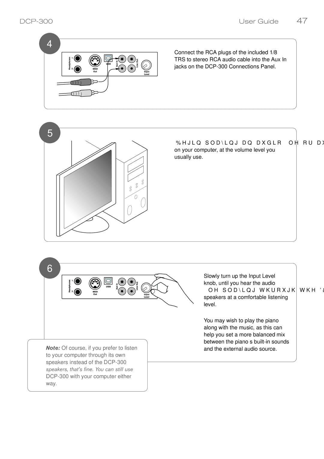 M-Audio manual File playing through the DCP-300, Speakers at a comfortable listening level 