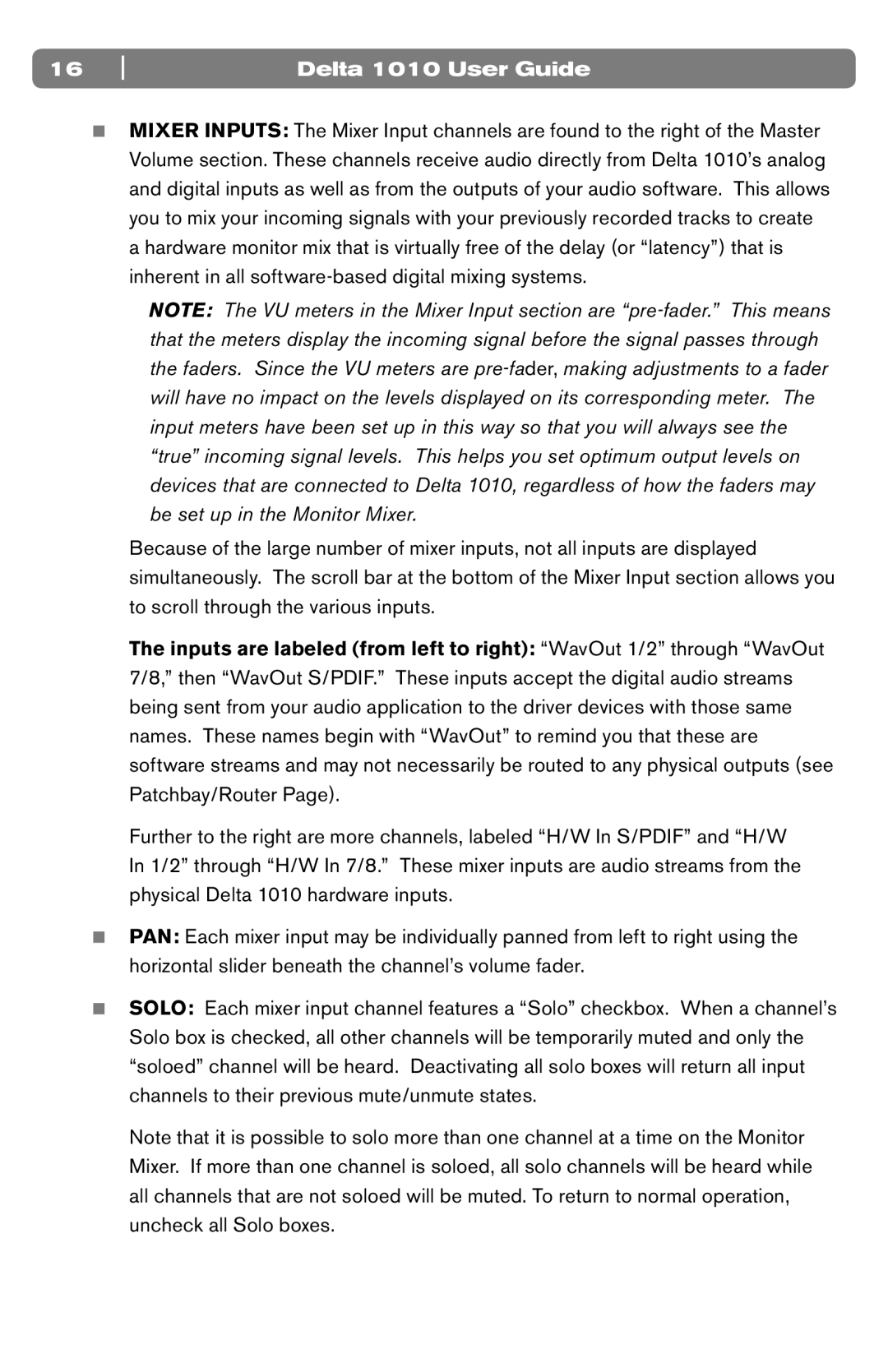 M-Audio DELTA 1010 manual Delta 1010 User Guide 