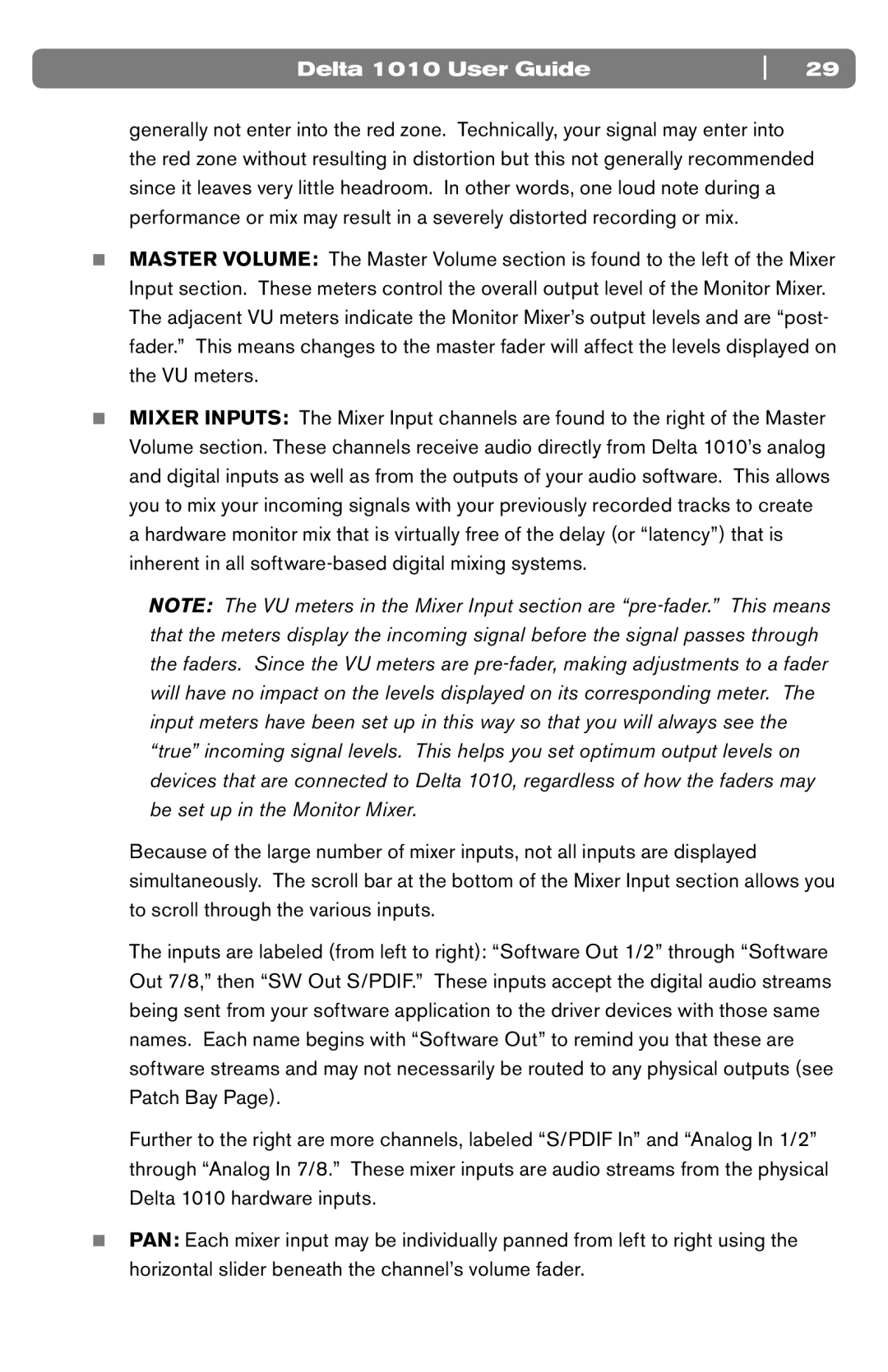 M-Audio DELTA 1010 manual Delta 1010 User Guide 